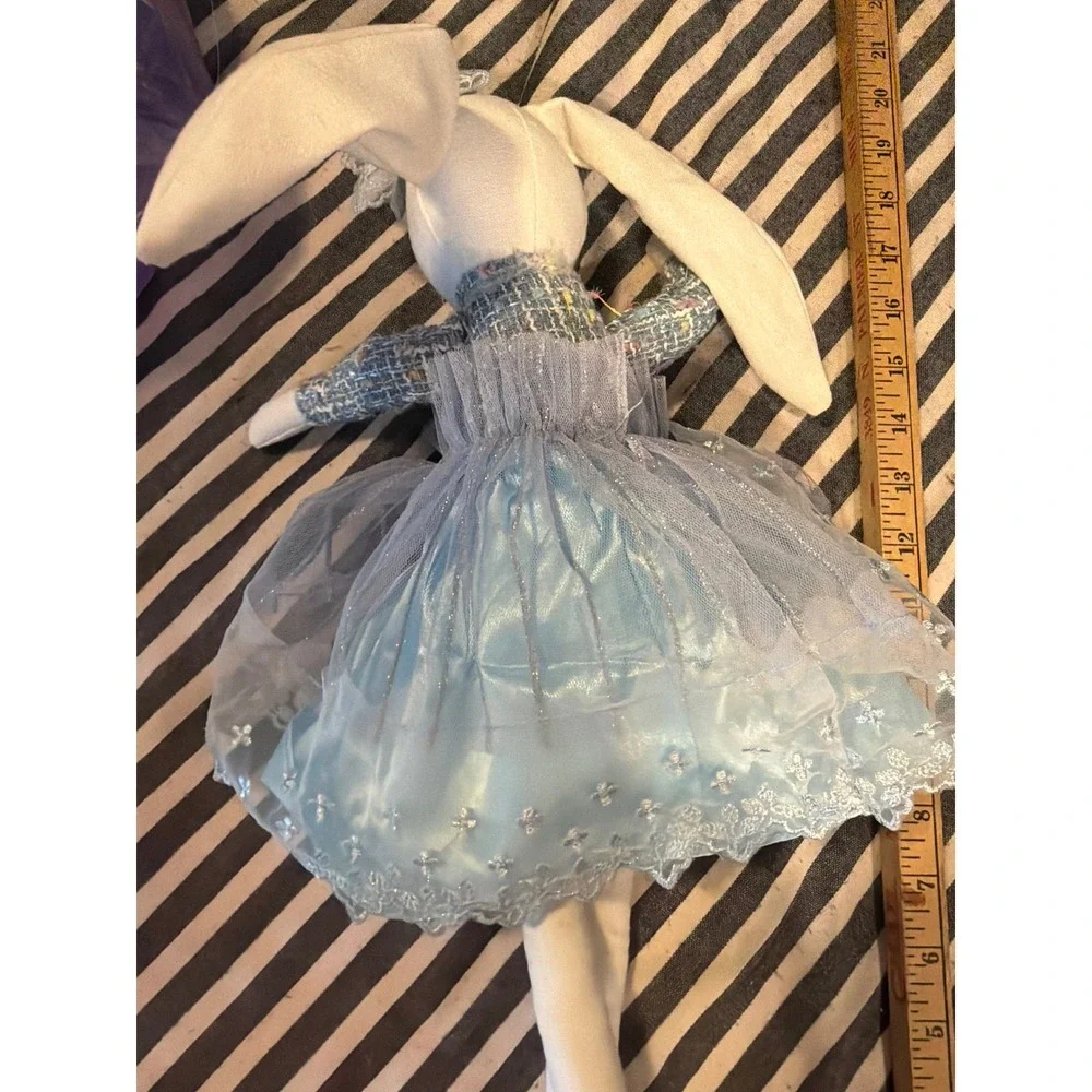 Cupcakes and Cashmere Ballerina Bunny Plush Doll Blue Tutu Lace Crown 24 Inch